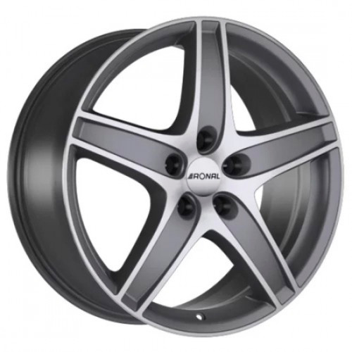 Ronal R48 W8.5 R18 PCD5x120 ET35 DIA82 titanium front diamond cut